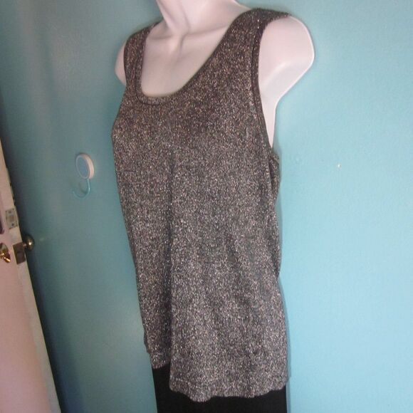 Sadimara  I Magnin  Womens Size M 1980's Vintage Black Sparkle Knit Tank Top - Picture 3 of 11